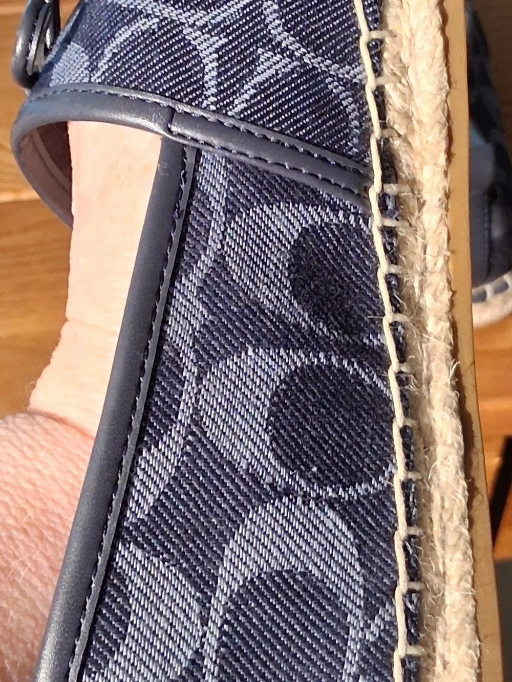 Coach Blue Signature Canvas Espadrilles with Tassel Accent
